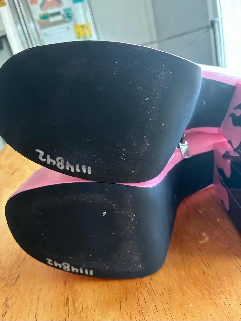 Sugar Thrillz Pink and Black Flame Platform Ankle Boots